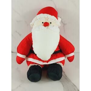 Christmas Santa Claus Polyester 12" Large Soft Plush Stuffed Toy 1978 Korea Vtg